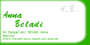 anna beladi business card